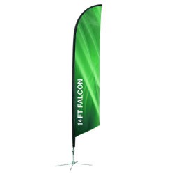 14Ft. Feather Angled Flag - Print and Stand 14Ft. Feather Angled Flag - Print and Stand